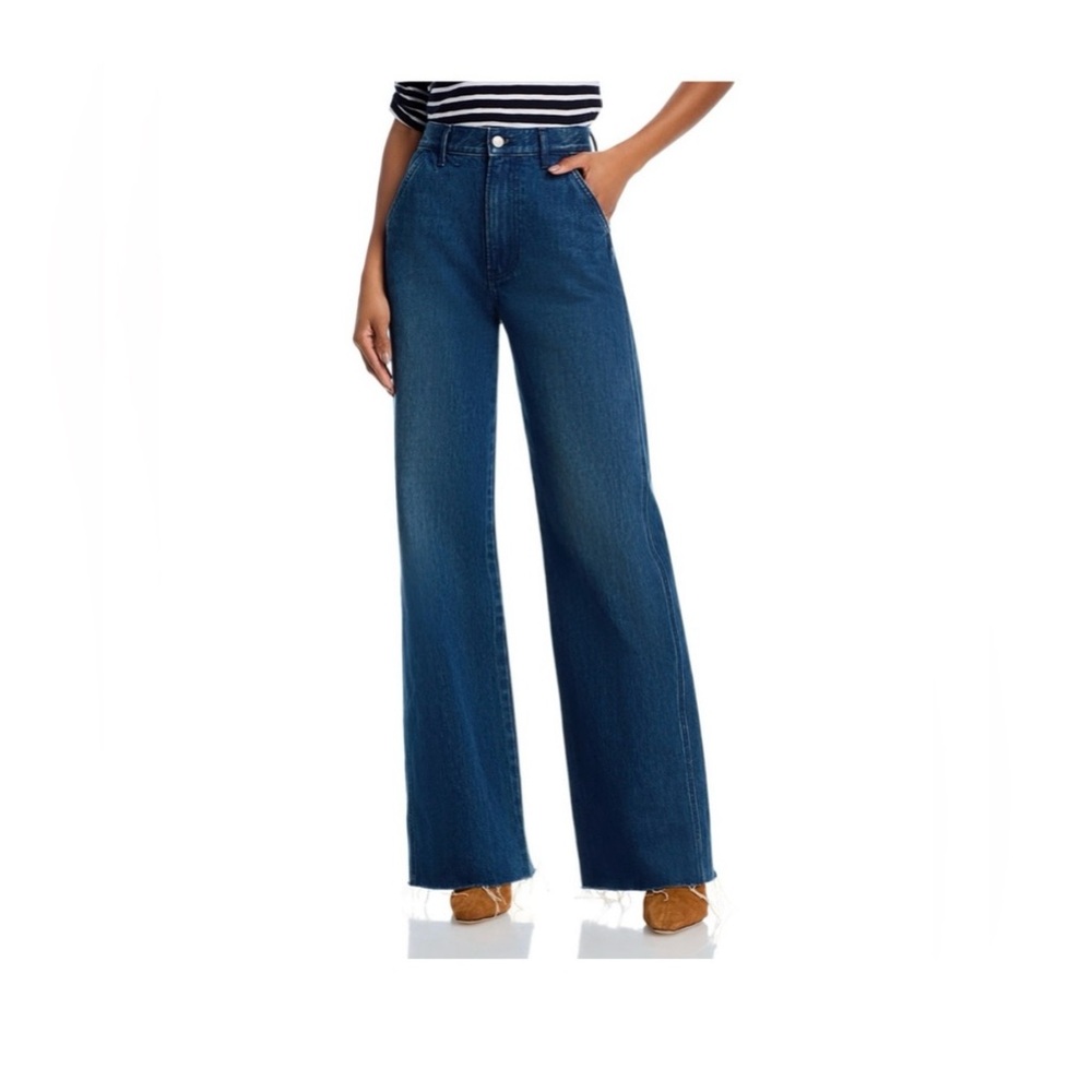 Veronica Beard Dark Blue Wide Leg Jeans - Picture 15 of 16